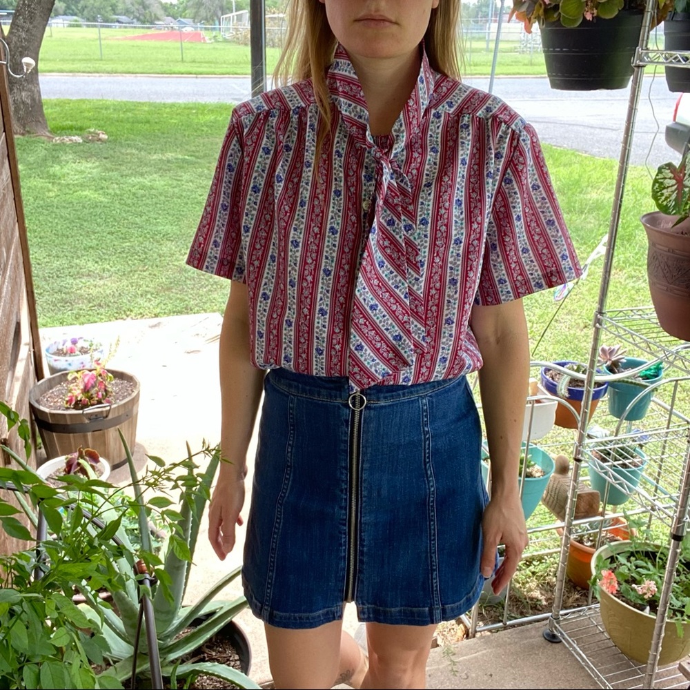 70s/80s vintage secretary style blouse large
